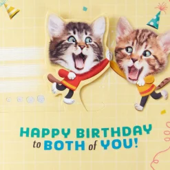 Kittens Kids Double Birthday for Twins Card