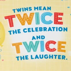 Kittens Kids Double Birthday for Twins Card