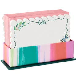 Lacey Chabert Collection Floral and Hello Bow Flat Note Cards in Caddy, Box of 40