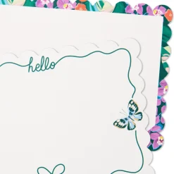 Lacey Chabert Collection Floral and Hello Bow Flat Note Cards in Caddy, Box of 40
