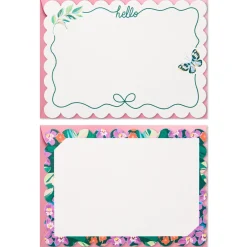 Lacey Chabert Collection Floral and Hello Bow Flat Note Cards in Caddy, Box of 40