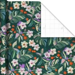Lacey Chabert Collection Green Floral Wrapping Paper Roll, 20 sq. ft.