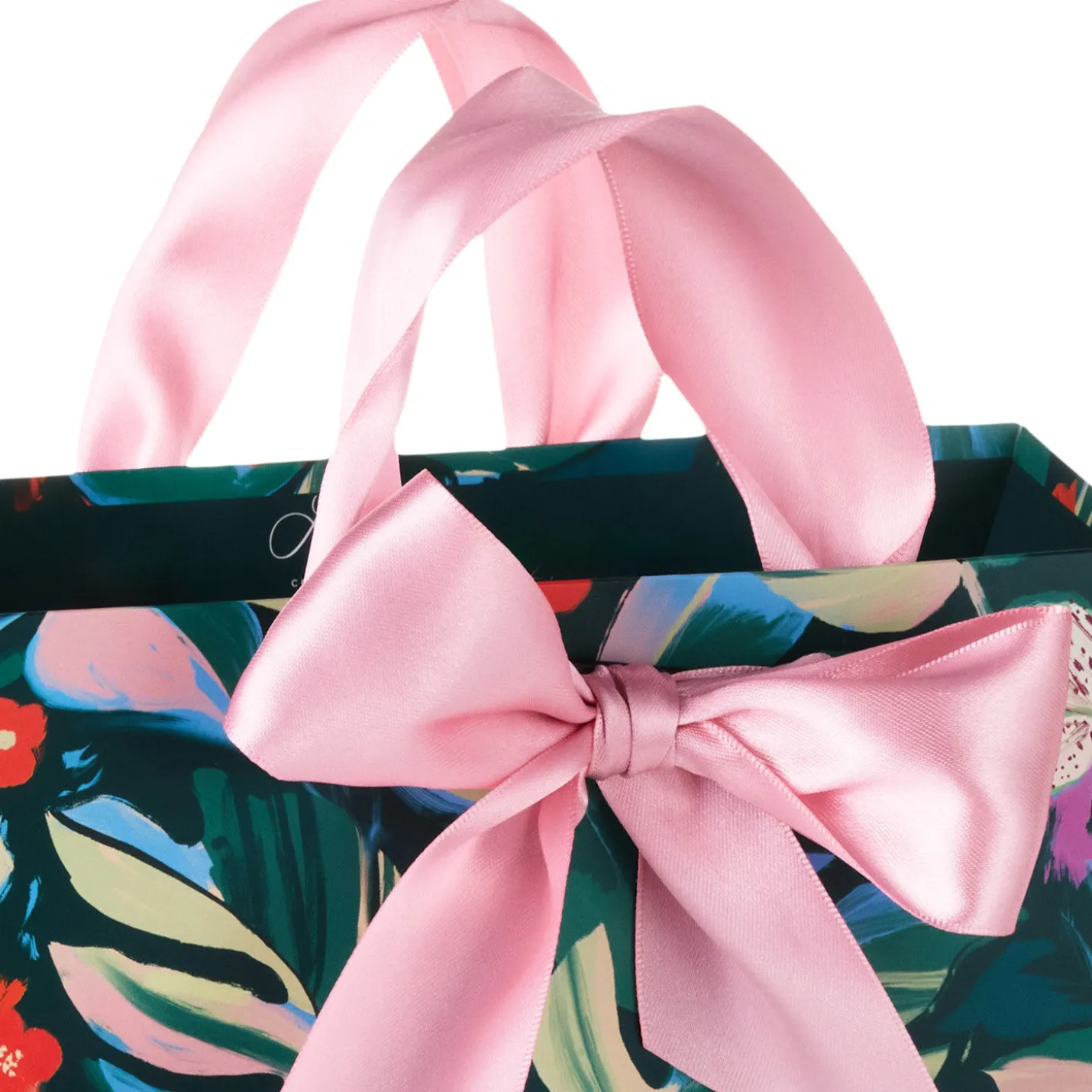 9.6" Lacey Chabert Collection Green Floral Medium Gift Bag