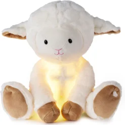 Lamb Plush With Light-Up Cross, 11.25