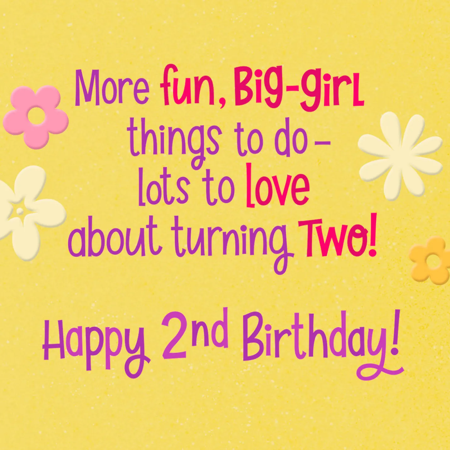 Laughing, Exploring, Dreaming 2nd Birthday Card for Girls