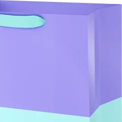 13" Lavender and Aqua Color Block Large Gift Bag
