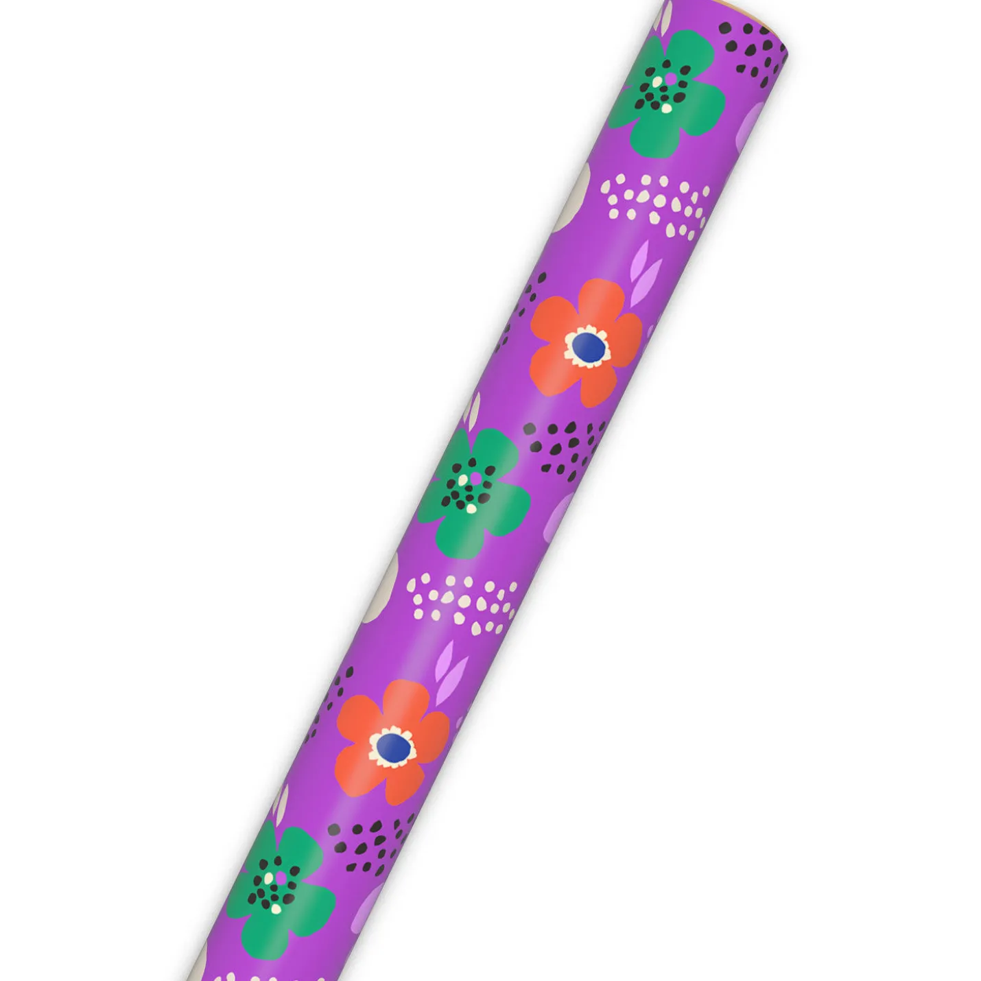 Lavender-Scented Bold Flowers on Purple Wrapping Paper Roll, 15 sq. ft.