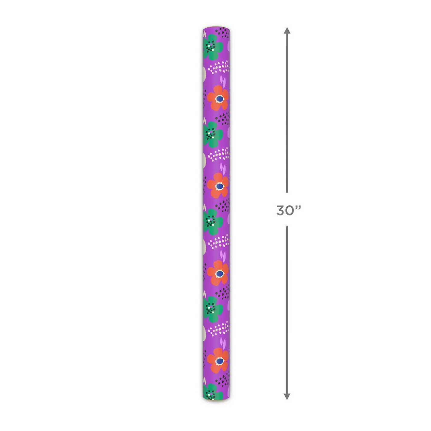 Lavender-Scented Bold Flowers on Purple Wrapping Paper Roll, 15 sq. ft.