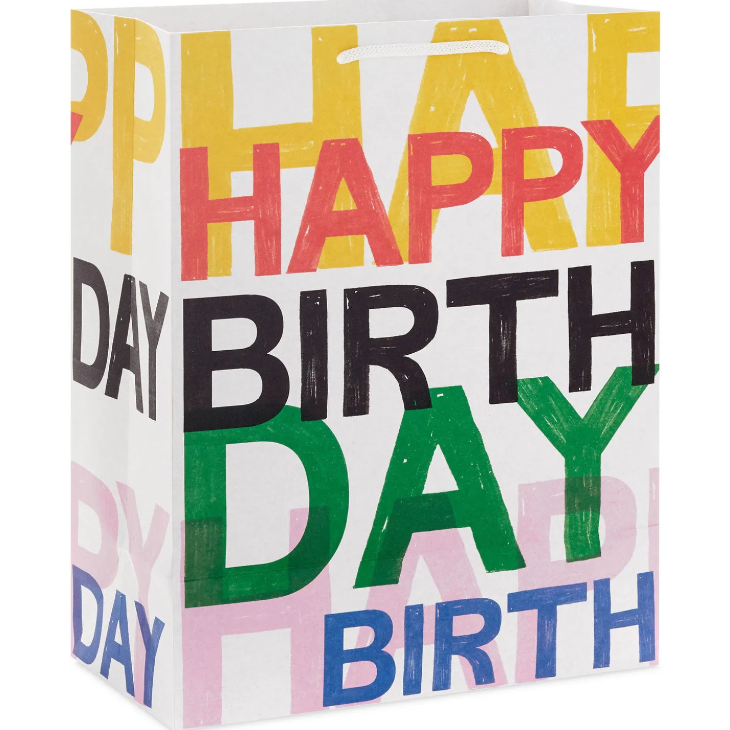 13" Layered Lettering Large Birthday Gift Bag