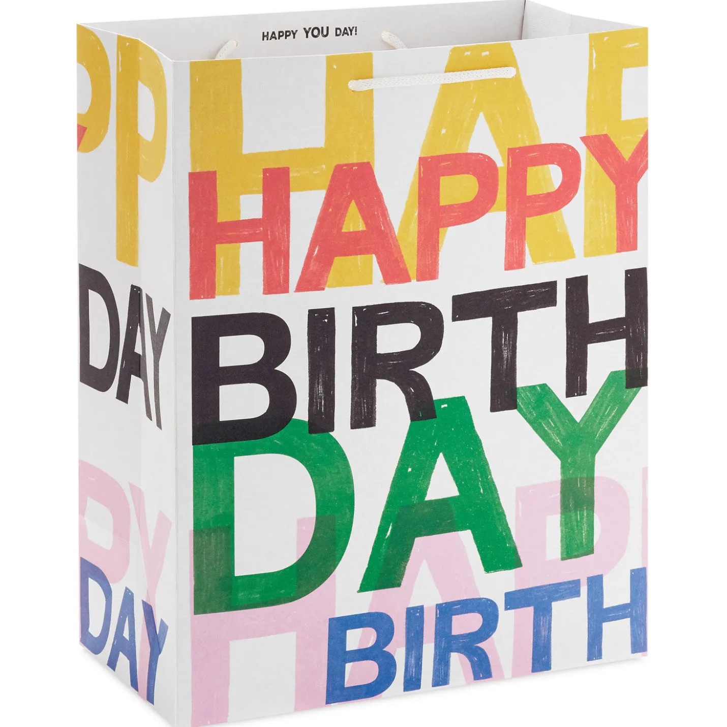 13" Layered Lettering Large Birthday Gift Bag