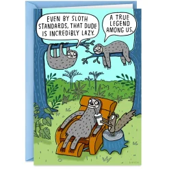 Lazy Sloths Funny Birthday Card