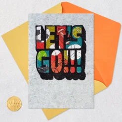 Let's Go Sports Graphics Lettering Birthday Card for Kids