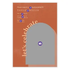 Let's Celebrate Arched Frame Graduation Invitation