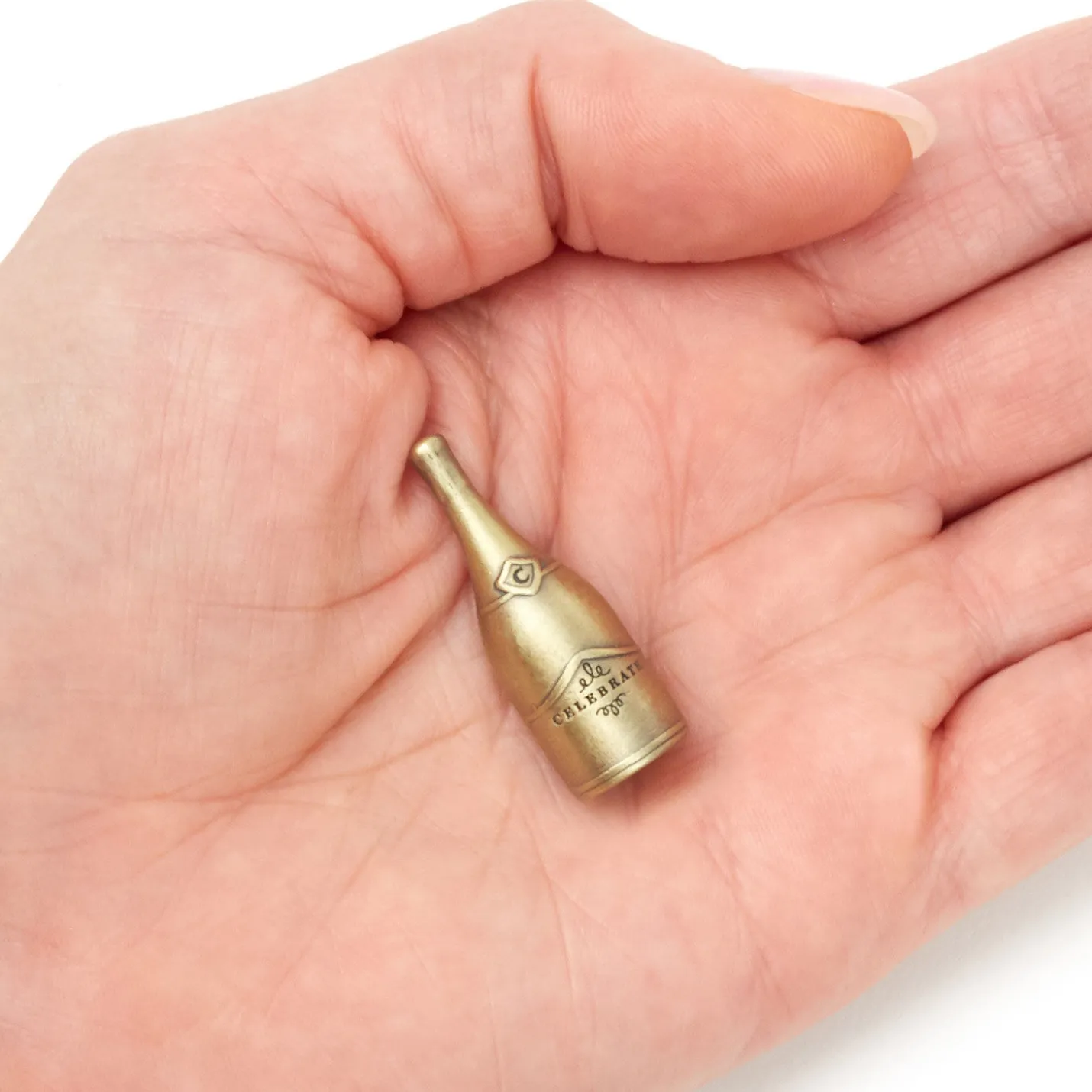 Let's Celebrate Champagne Bottle Metal Pocket Token
