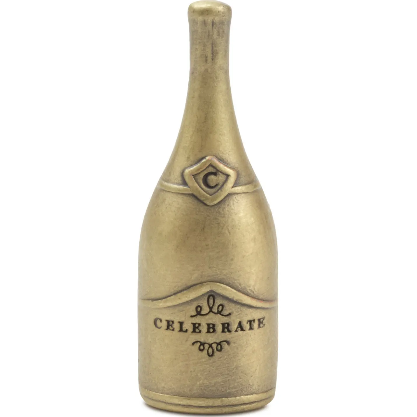 Let's Celebrate Champagne Bottle Metal Pocket Token