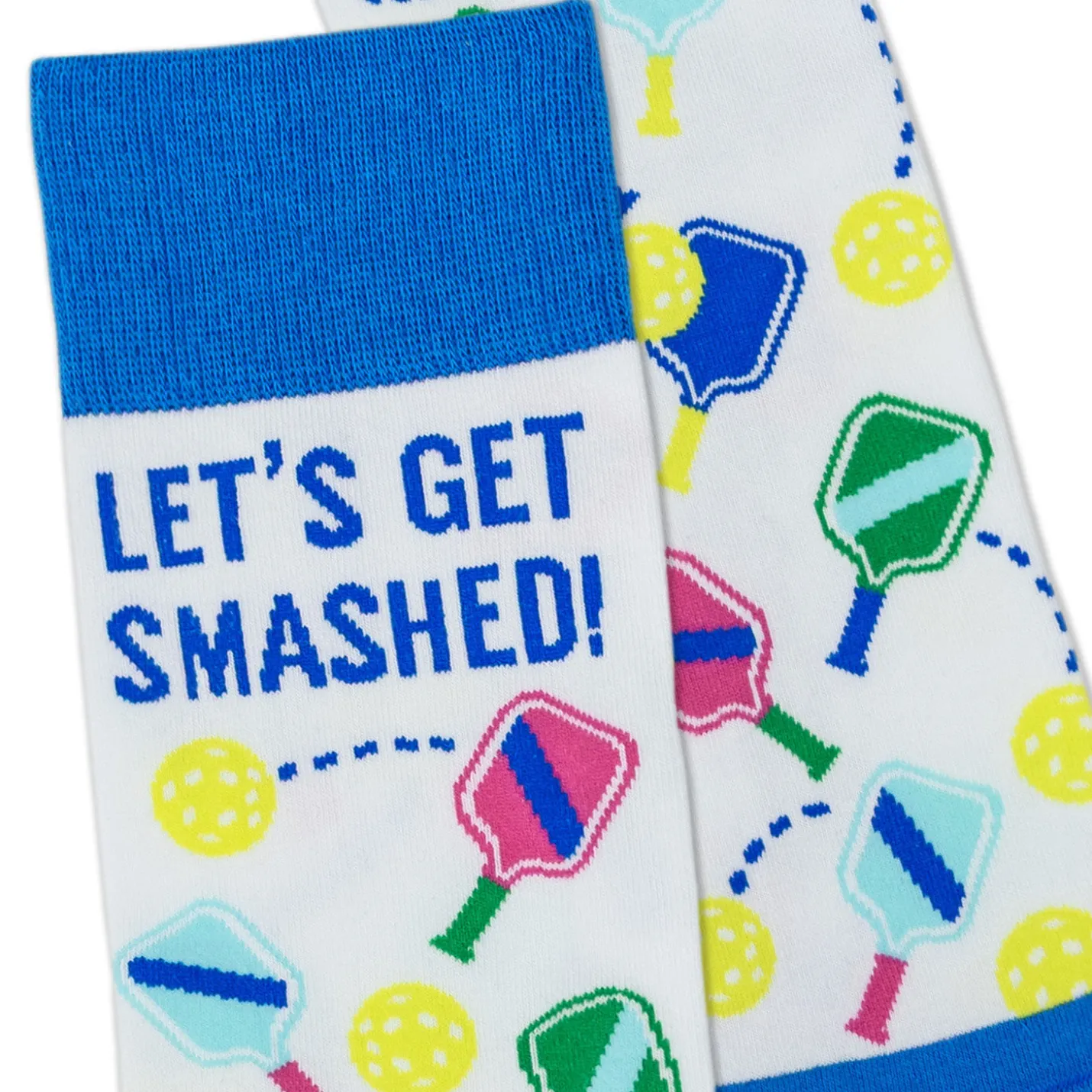Let's Get Smashed Pickleball Novelty Crew Socks