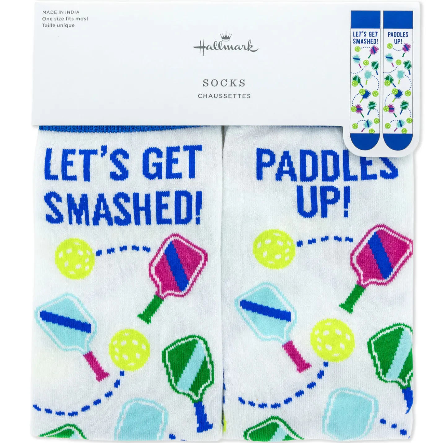 Let's Get Smashed Pickleball Novelty Crew Socks