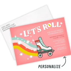 Let's Roll Roller Skates Party Invitation