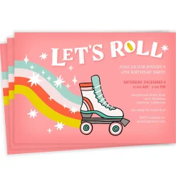 Let's Roll Roller Skates Party Invitation