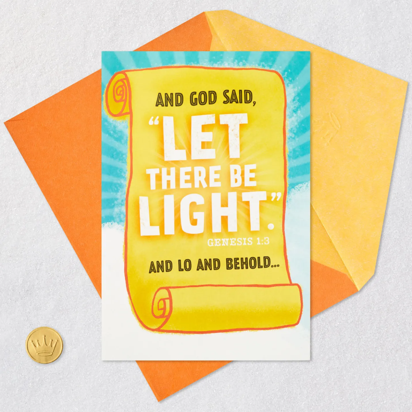 Let There Be Light Funny Pop-Up Birthday Card
