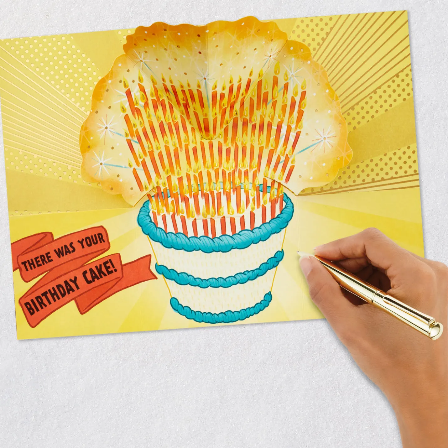 Let There Be Light Funny Pop-Up Birthday Card