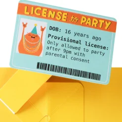 License to Party Funny Pop-Up 16th Birthday Card
