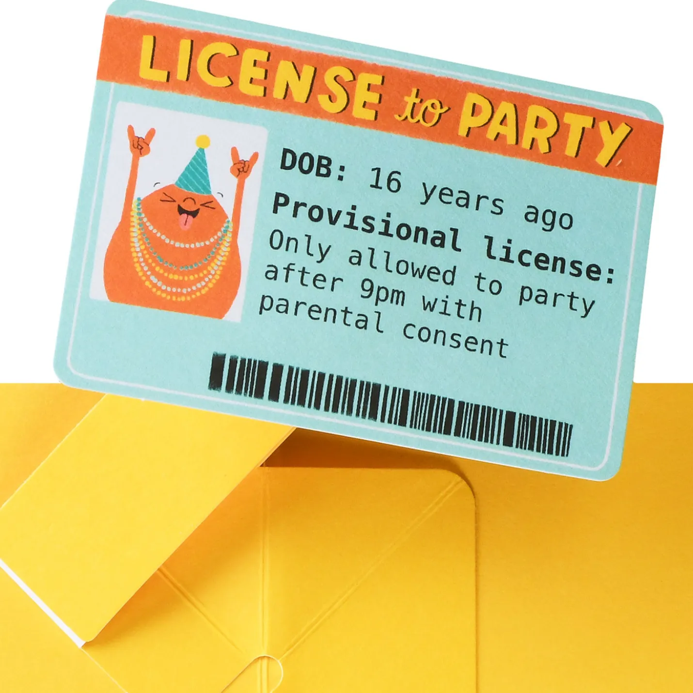 License to Party Funny Pop-Up 16th Birthday Card