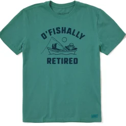 Life Is Good Men's O'Fishally Retired Green T-Shirt