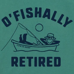 Life Is Good Men's O'Fishally Retired Green T-Shirt