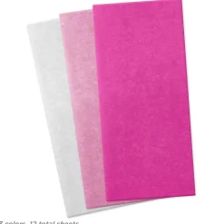 Light Pink, Hot Pink and White 3-Pack Assorted Tissue Paper, 12 sheets