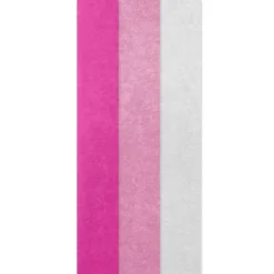 Light Pink, Hot Pink and White 3-Pack Assorted Tissue Paper, 12 sheets