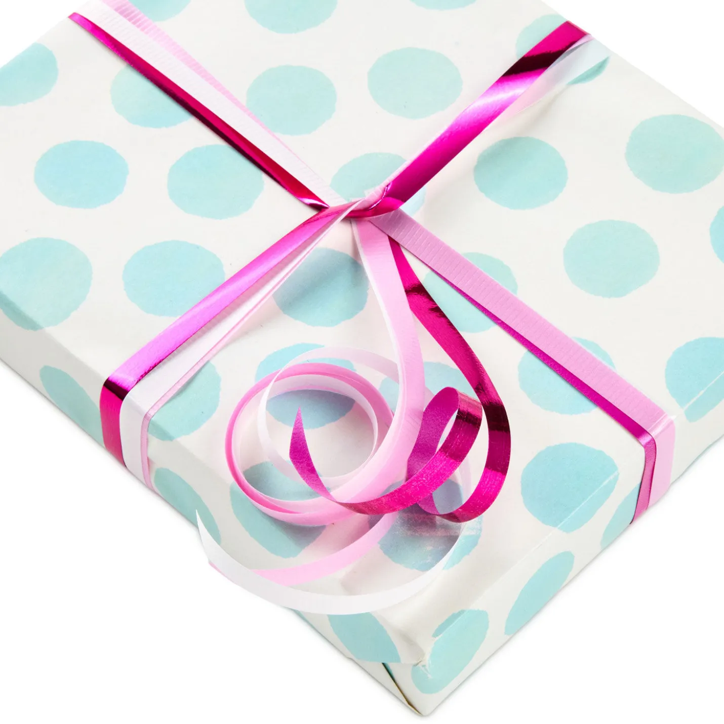 Light Pink/White/Metallic Hot Pink 3-Pack Curling Ribbon, 90' total