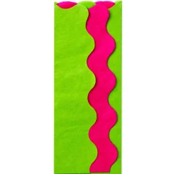 Lime Green and Fuchsia Wavy-Edged 2-Pack Tissue Paper, 4 sheets total
