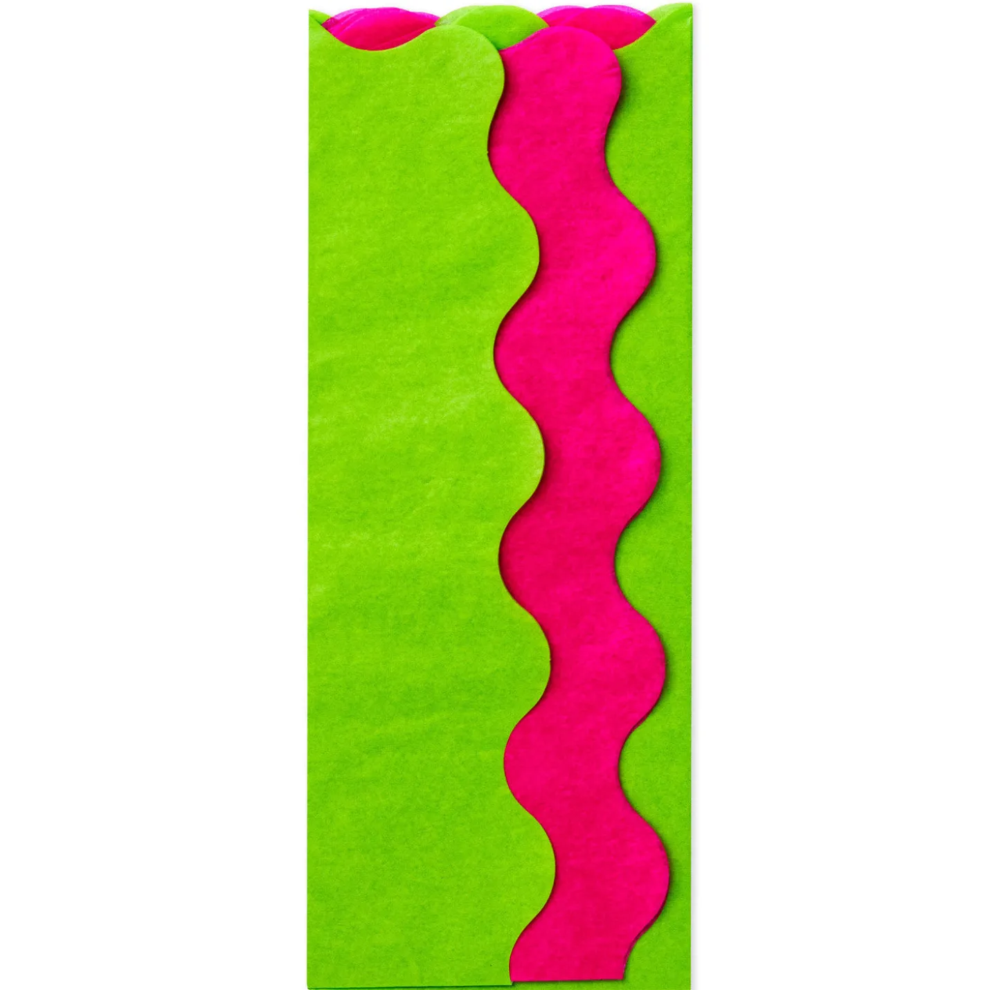 Lime Green and Fuchsia Wavy-Edged 2-Pack Tissue Paper, 4 sheets total