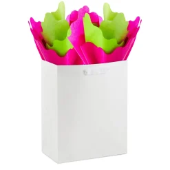 Lime Green and Fuchsia Wavy-Edged 2-Pack Tissue Paper, 4 sheets total