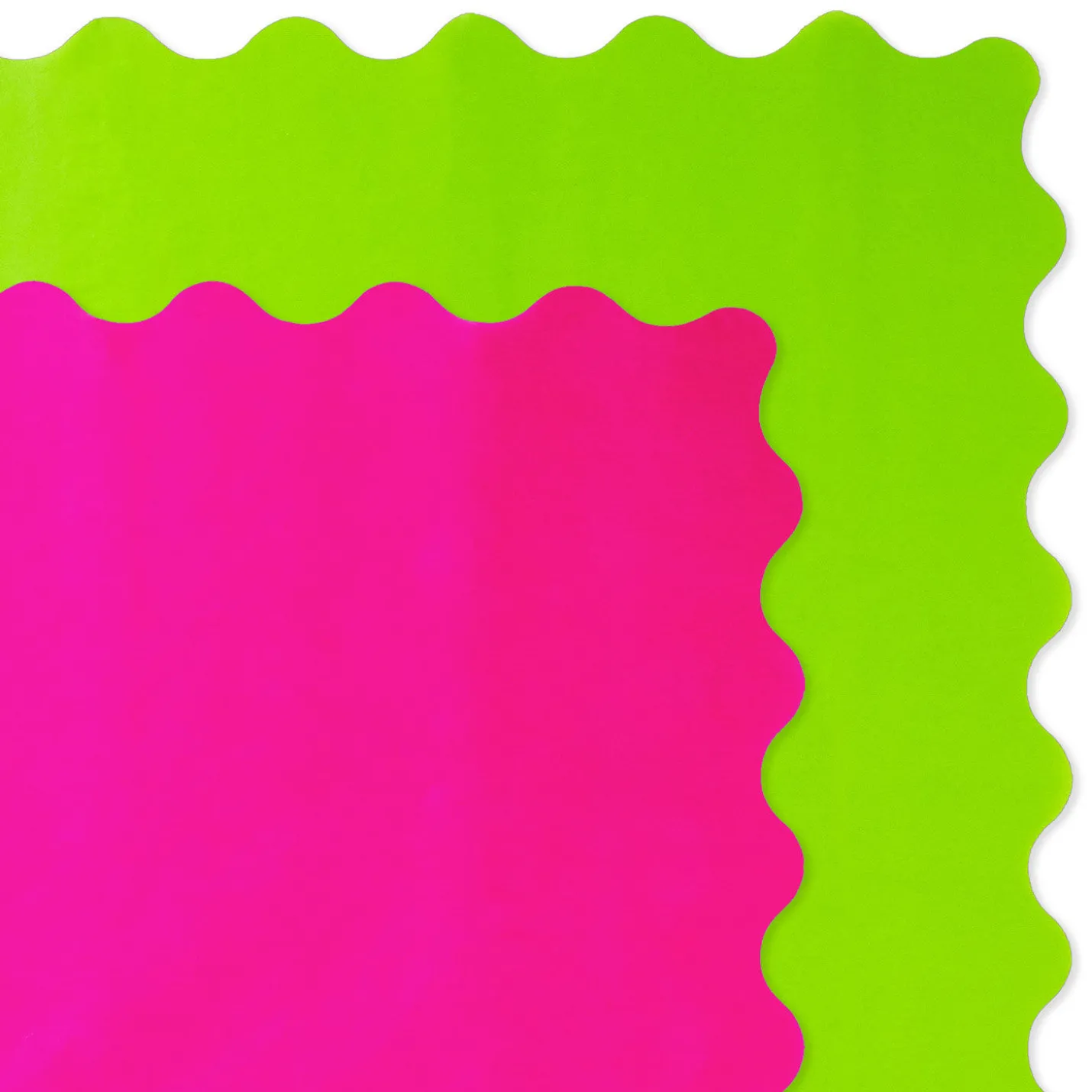 Lime Green and Fuchsia Wavy-Edged 2-Pack Tissue Paper, 4 sheets total