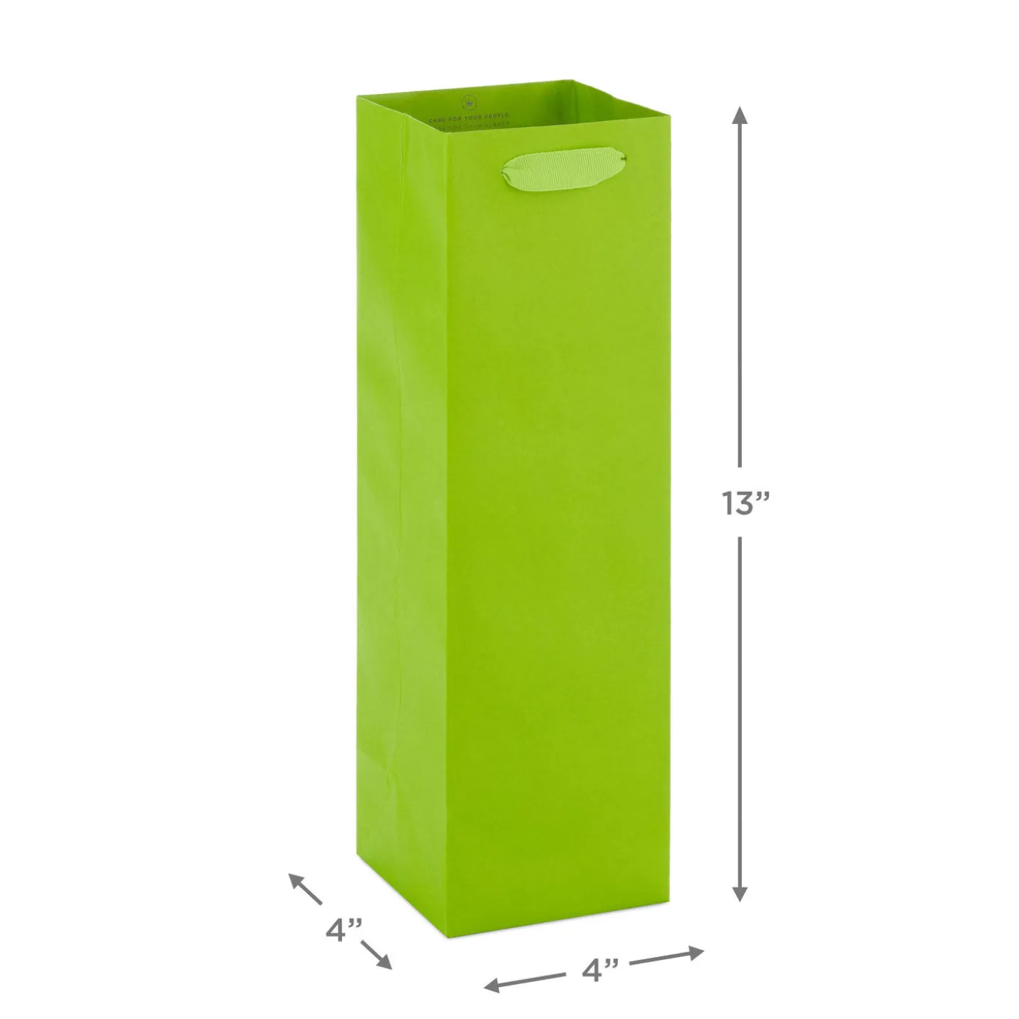 13" Lime Green Wine Gift Bag