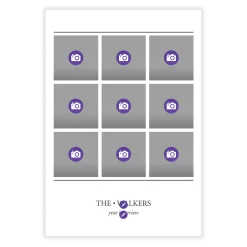 Lines on White Top Nine Flat Holiday Photo Card