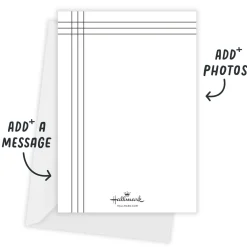Lines on White Top Nine Flat Holiday Photo Card
