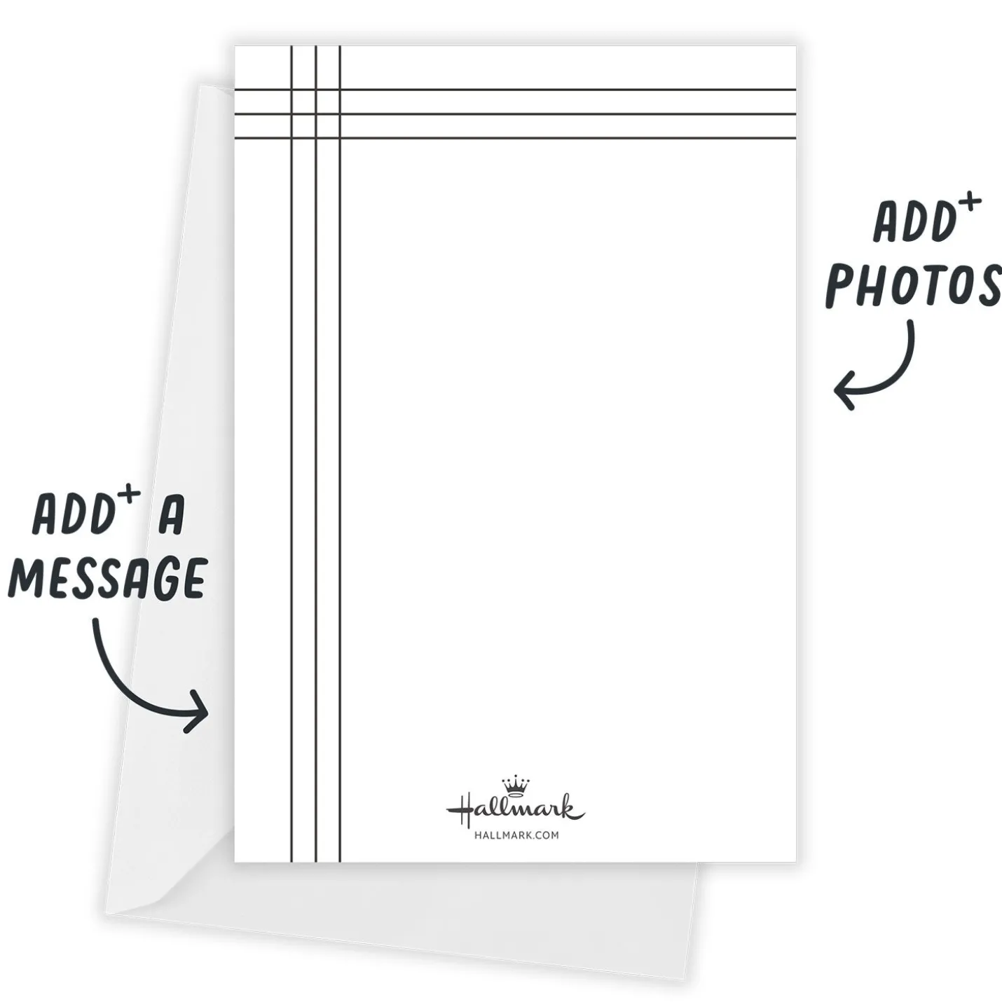 Lines on White Top Nine Flat Holiday Photo Card