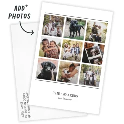 Lines on White Top Nine Flat Holiday Photo Card