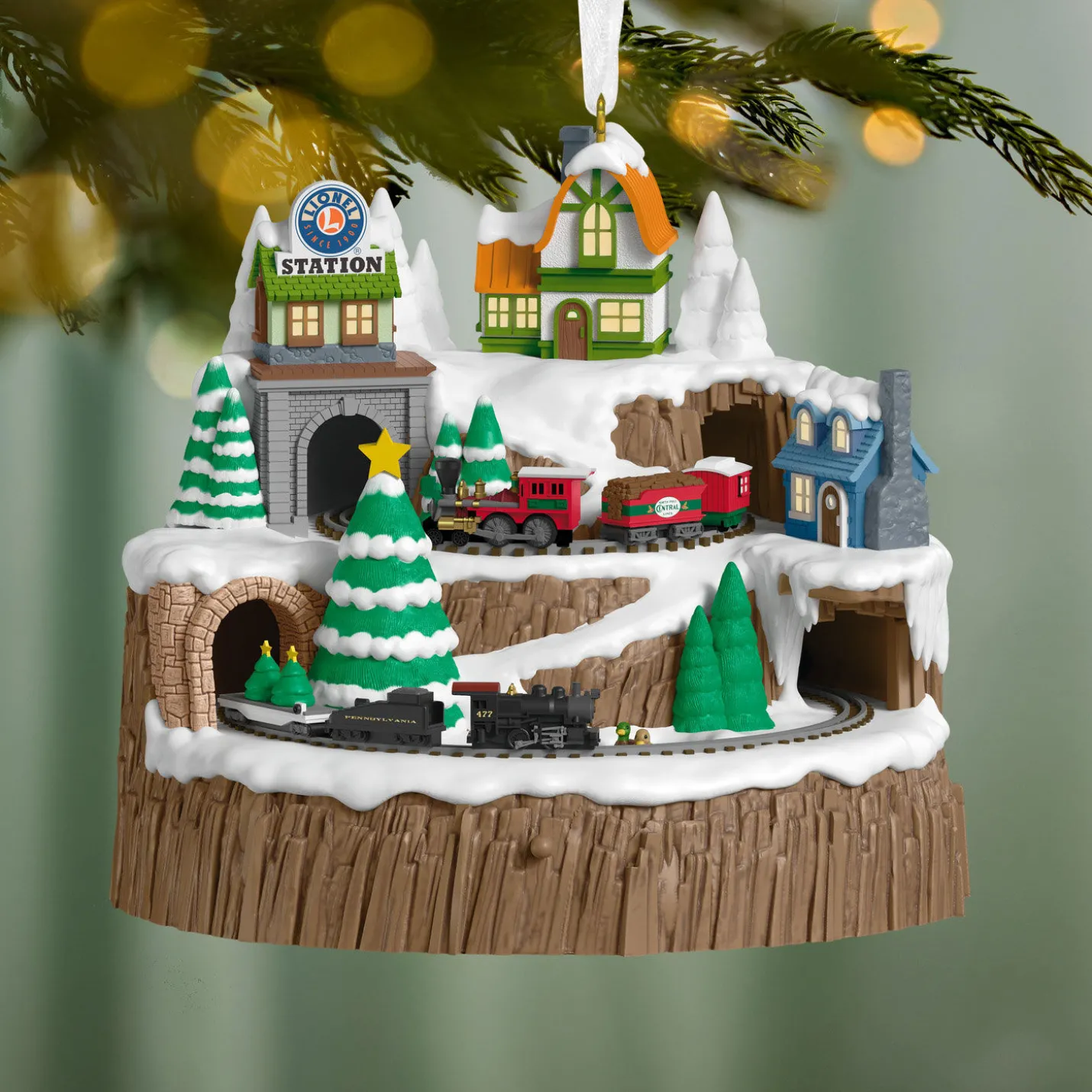 Lionel® Christmas Mountain Musical Ornament With Light and Motion