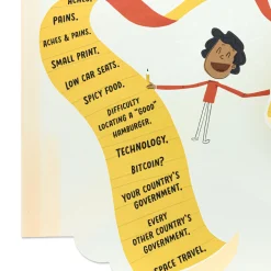 List of Things to Complain About Funny Pop-Up 50th Birthday Card