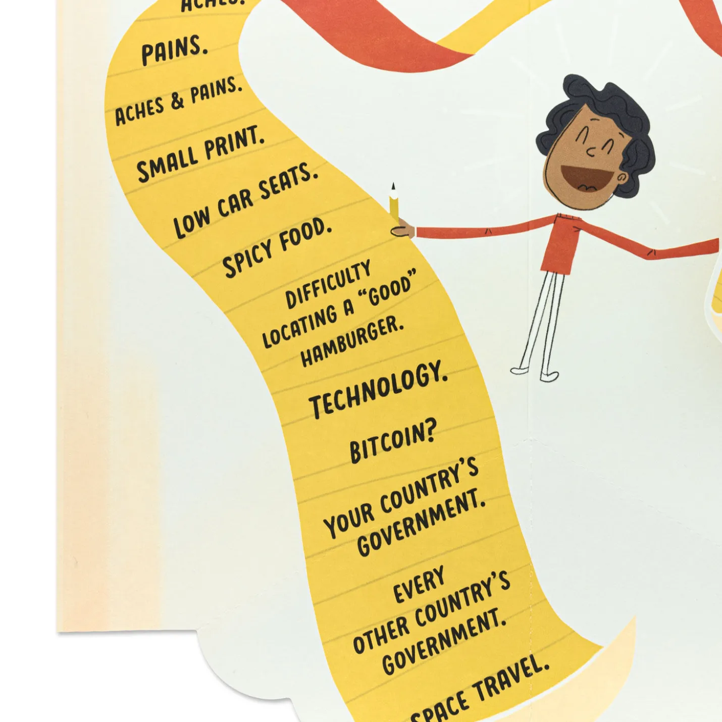 List of Things to Complain About Funny Pop-Up 50th Birthday Card