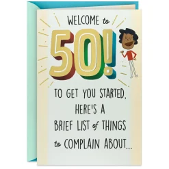 List of Things to Complain About Funny Pop-Up 50th Birthday Card