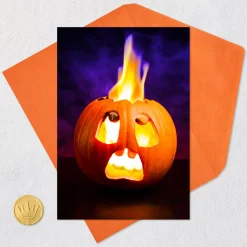 Lit Jack-o'-Lantern Funny Halloween Card