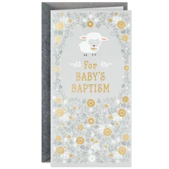 Little Lamb Money Holder Baby Baptism Card