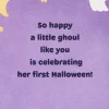 Little Purple Monster First Halloween Card for Girl