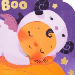 Little Purple Monster First Halloween Card for Girl
