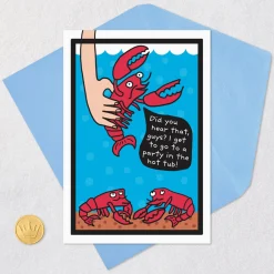 Lobster Hot Tub Party Funny Birthday Card
